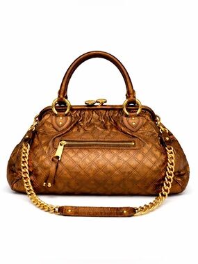 MARC JACOBS Runway Vintage Y2K Bronze Metallic Leather Kisslock Stam Bag $1495+